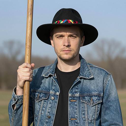 Stylish Man Under Clear Blue Sky