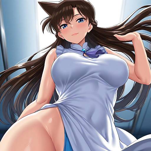 Illustration of Mouri ran, meitantei conan in the style of Hitotsuki nebura