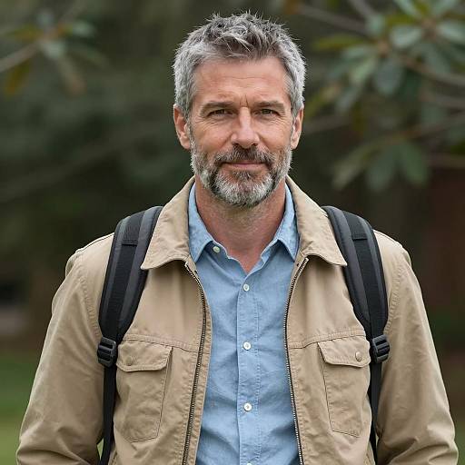 Casual Middle-Aged Man Outdoors