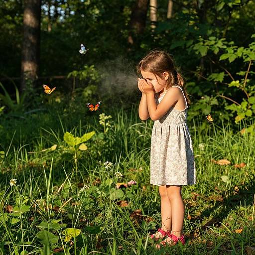 Tender Moment in Forest Clearing