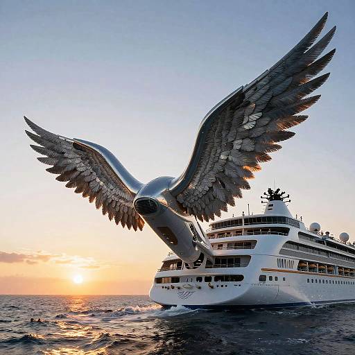 Futuristic Luxury Cruise Ship with Wings