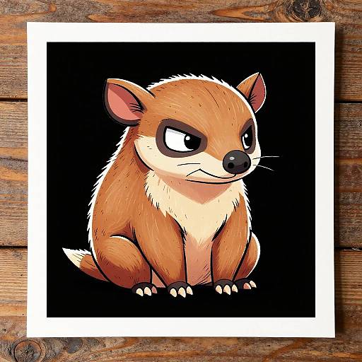 Quirky Cartoon Armadillo Digital Art