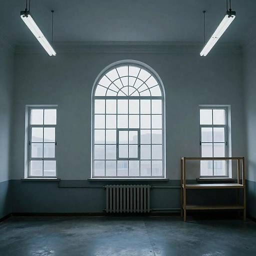 Industrial Room with Arched Window