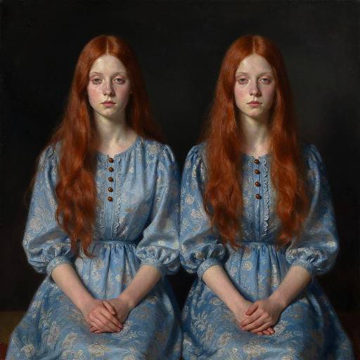 Pre-Raphaelite Redhead Twins Portrait