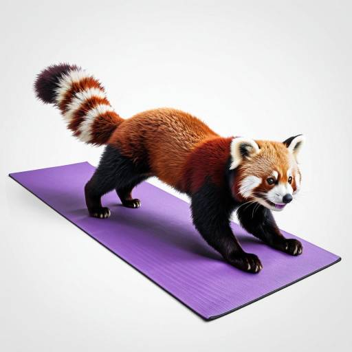 Cartoon Red Panda Doing Yoga Stretch