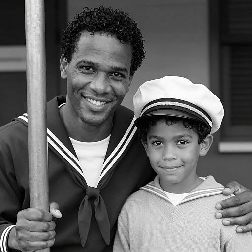 Charming Black and White Sailor Portrait