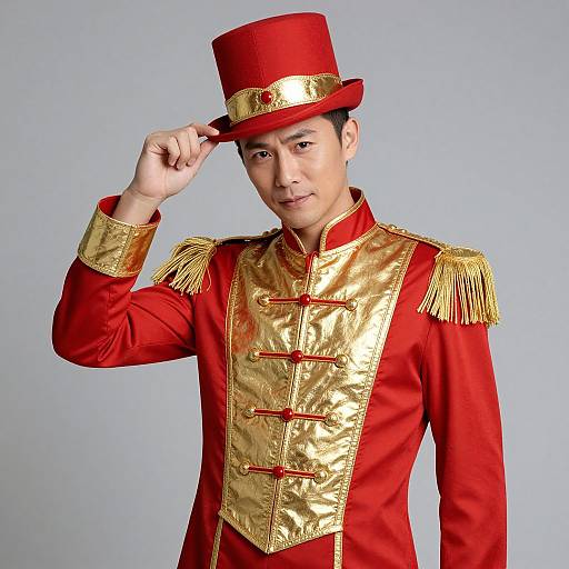 Man in Red and Gold Sharpie Costume