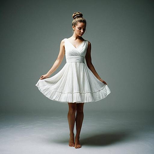 Elegant Solo Dance in White Dress
