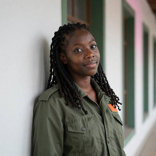 Portrait of Woman in Military Jacket