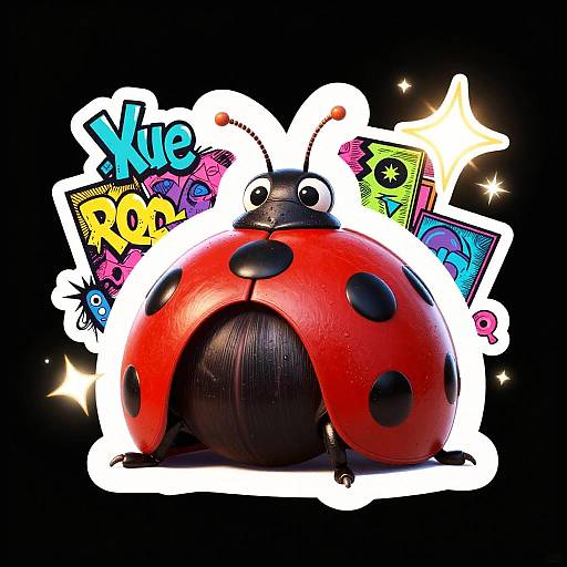 Bright Ladybug Pixar Style Character