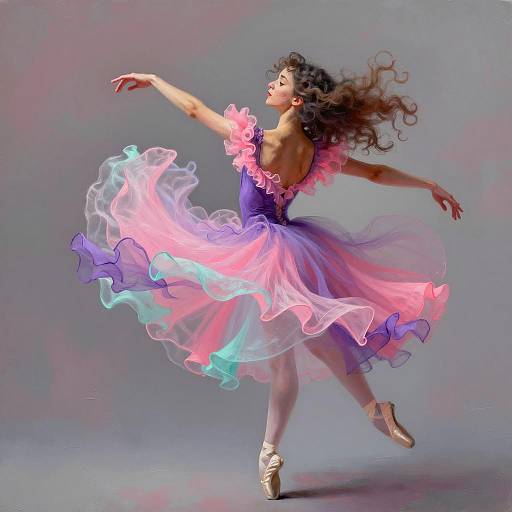 Dynamic Ballerina in a Ruffled Tutu