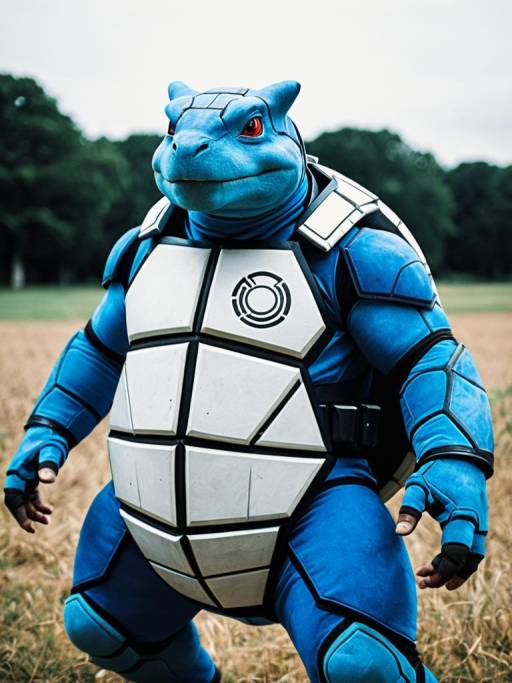Realistic Blastoise Cosplay Photography