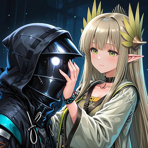 Illustration of Muelsyse (arknights), arknights in the style of Kamogawa tanuki