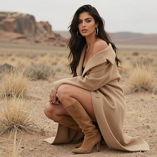 Desert Elegance: Model in Natural Splendor