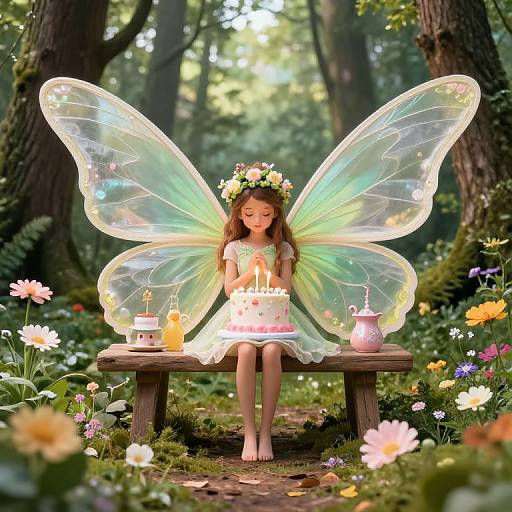 Flower Fairy Birthday Party Scene