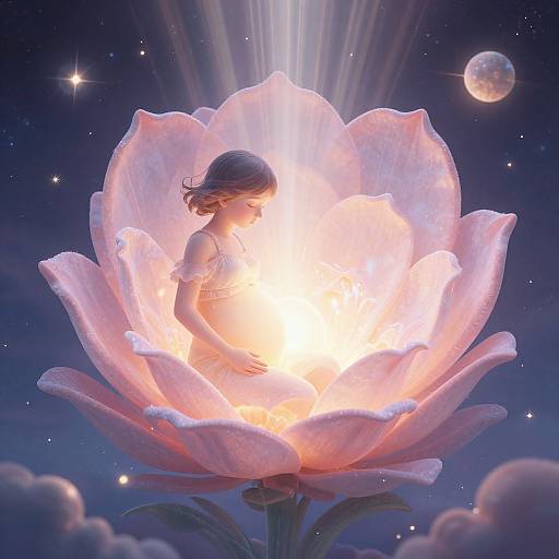 Surreal Cosmic Childbearing Scene