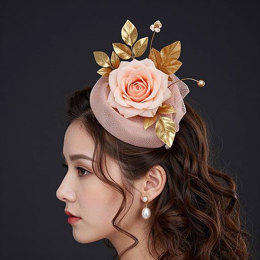 Elegant Peach Rose Fascinator Fashion