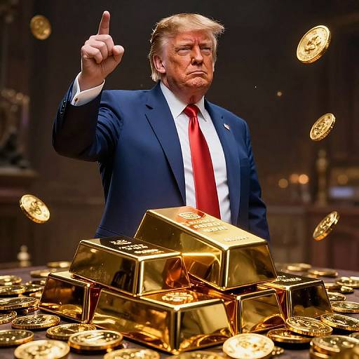 Man with Gold Bars and Coins