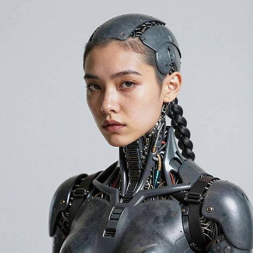Futuristic Rebellious Android Portrait