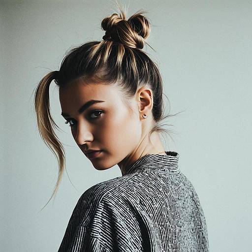 Textured Top Knot Streetwear Studio Editorial