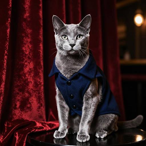 Regal Russian Blue in 1920s Speakeasy