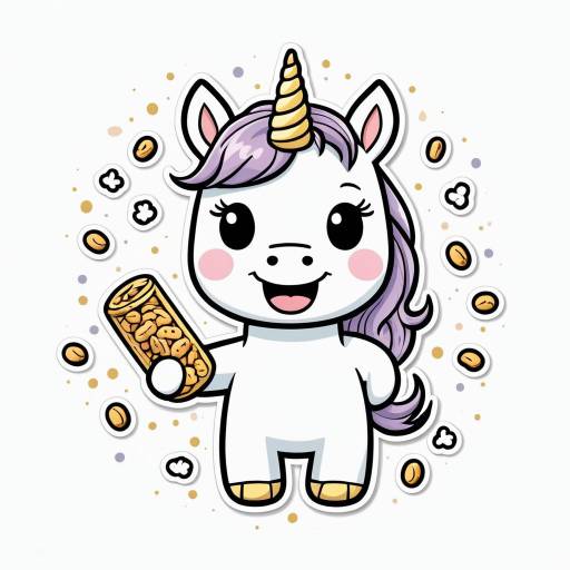 Joyful Cartoon Unicorn Sticker