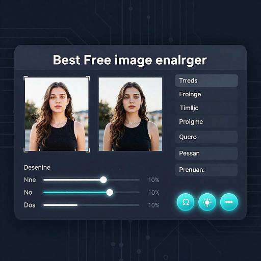 Futuristic Image Enlarger Interface Illustration