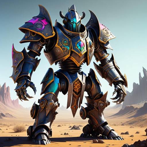 Gothic Mechanical Knight in Wasteland Gothic Mechanical Knight in Wasteland