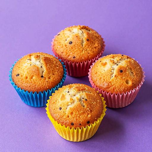 Vibrant Orange Cupcakes on Purple