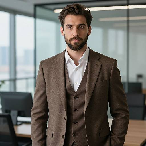 Confident businessman in modern office