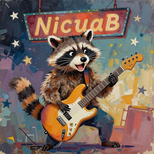 Playful Jazz Raccoon in Nightclub Scene