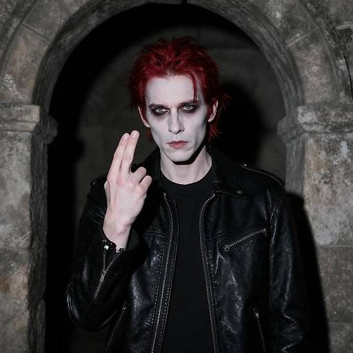 Pale Man with Red Hair in Leather Jacket