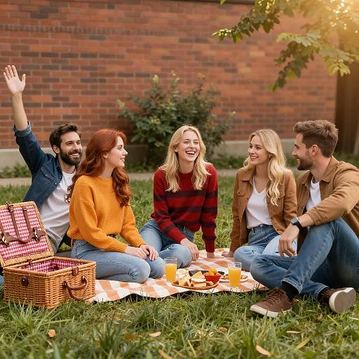 Charming Picnic Scene with Friends