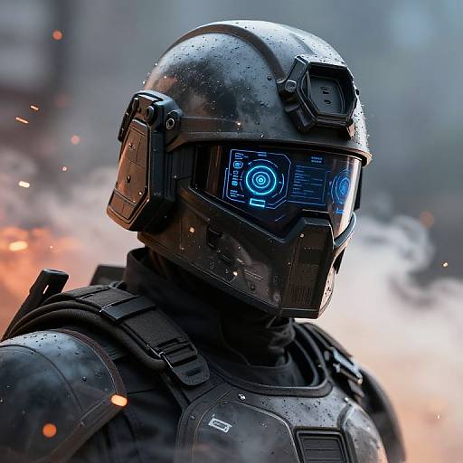 Futuristic Tau Warrior Helmet Battle