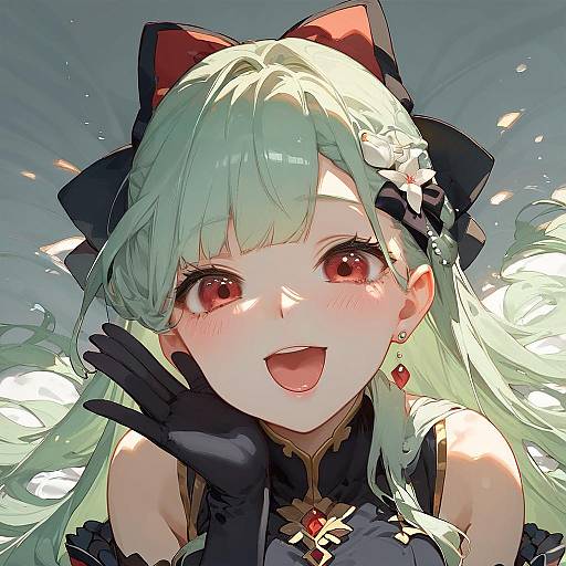 Magia Azul Anime Girl Waving