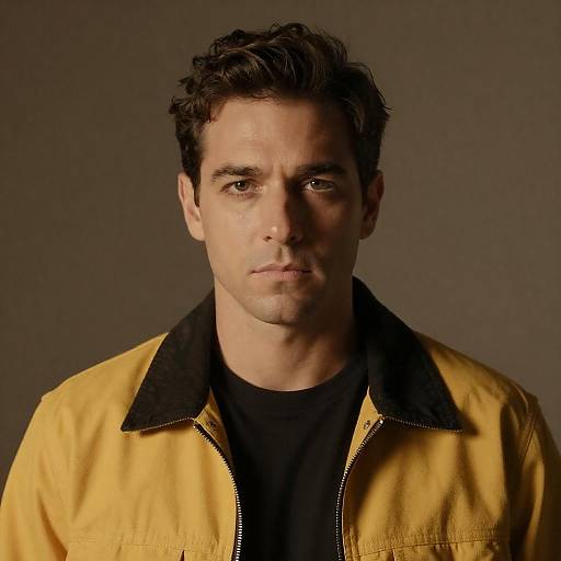 Moody Portrait of Man in Yellow Jacket