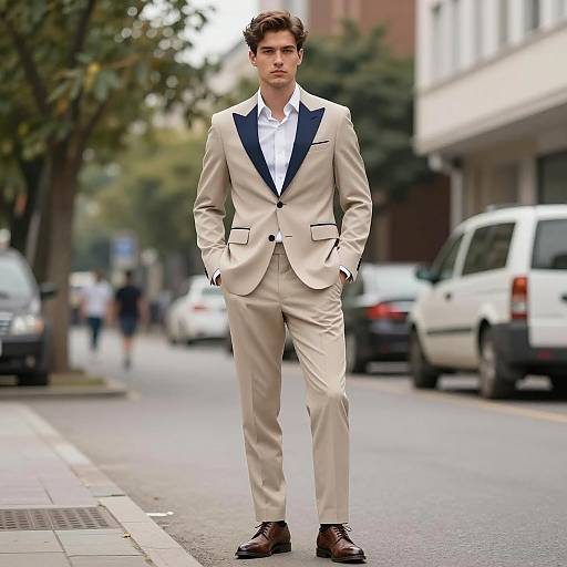 Stylish Young Man in Urban Wedding Attire