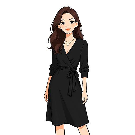 Elegant Woman in Casual Chic Dress