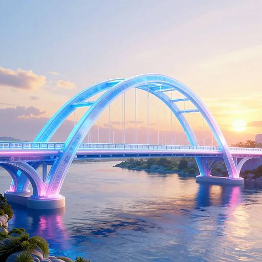 Iridescent Cyberpunk Light Bridge