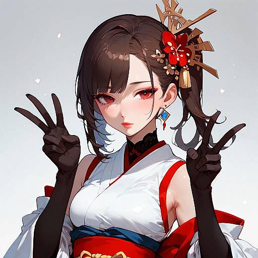 Anime Girl in Traditional Kimono