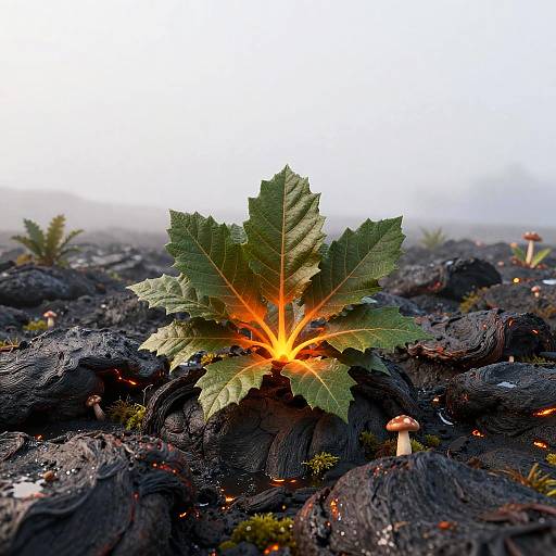 3D Realistic Lava Field Nature Scene