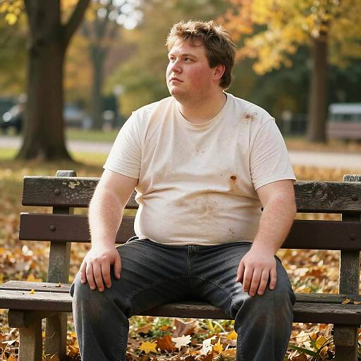 Contemplative Portrait in Autumn Park