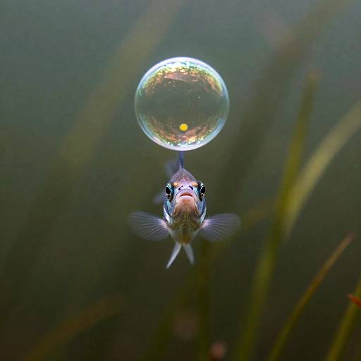 Underwater Fish with Air Bubble
