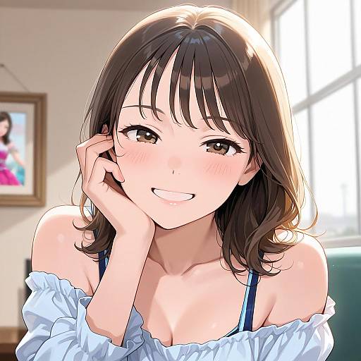 Off-Shoulder Idol Close-Up Film Portrait