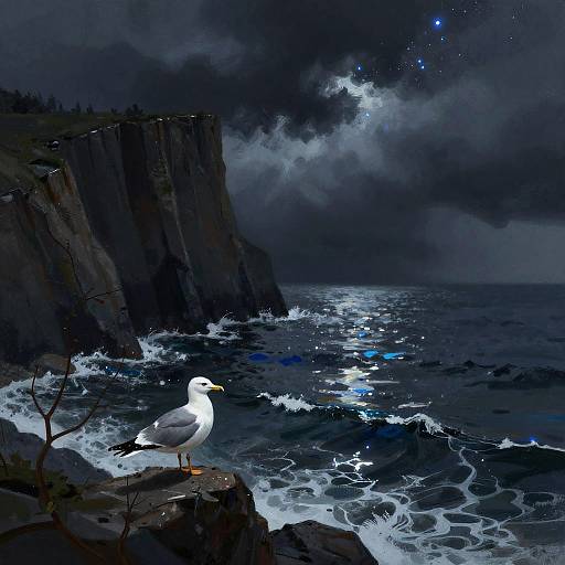 Stormy Sky Over Rugged Cliff