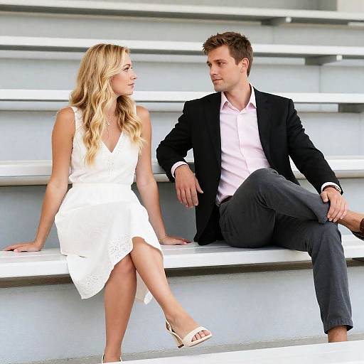 Casual Encounter on Wooden Bleachers