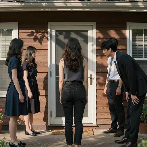 Mysterious Gathering by the House