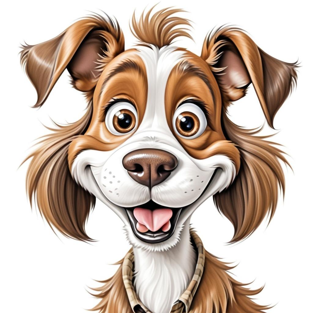 Funny Cartoon Caricature of a Dog