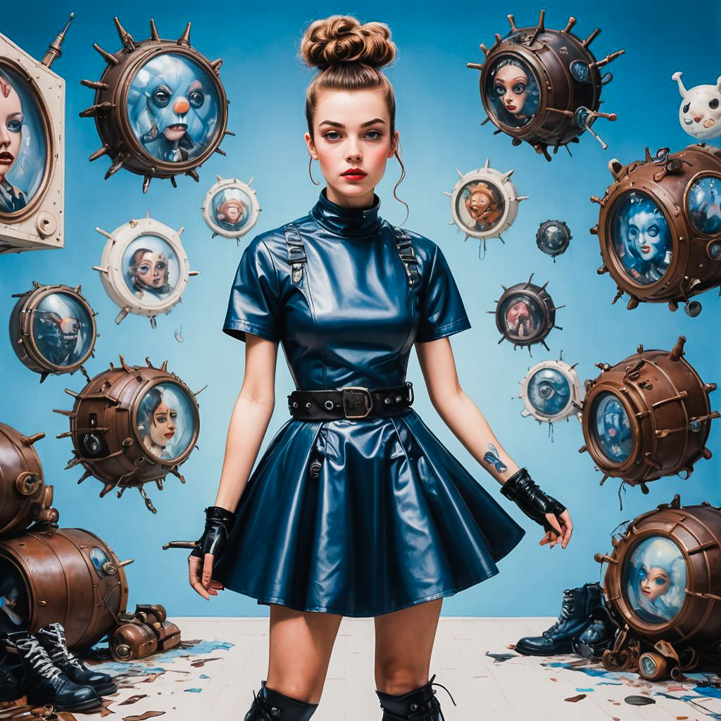 Excited Fashionista in Lowbrow Surrealism