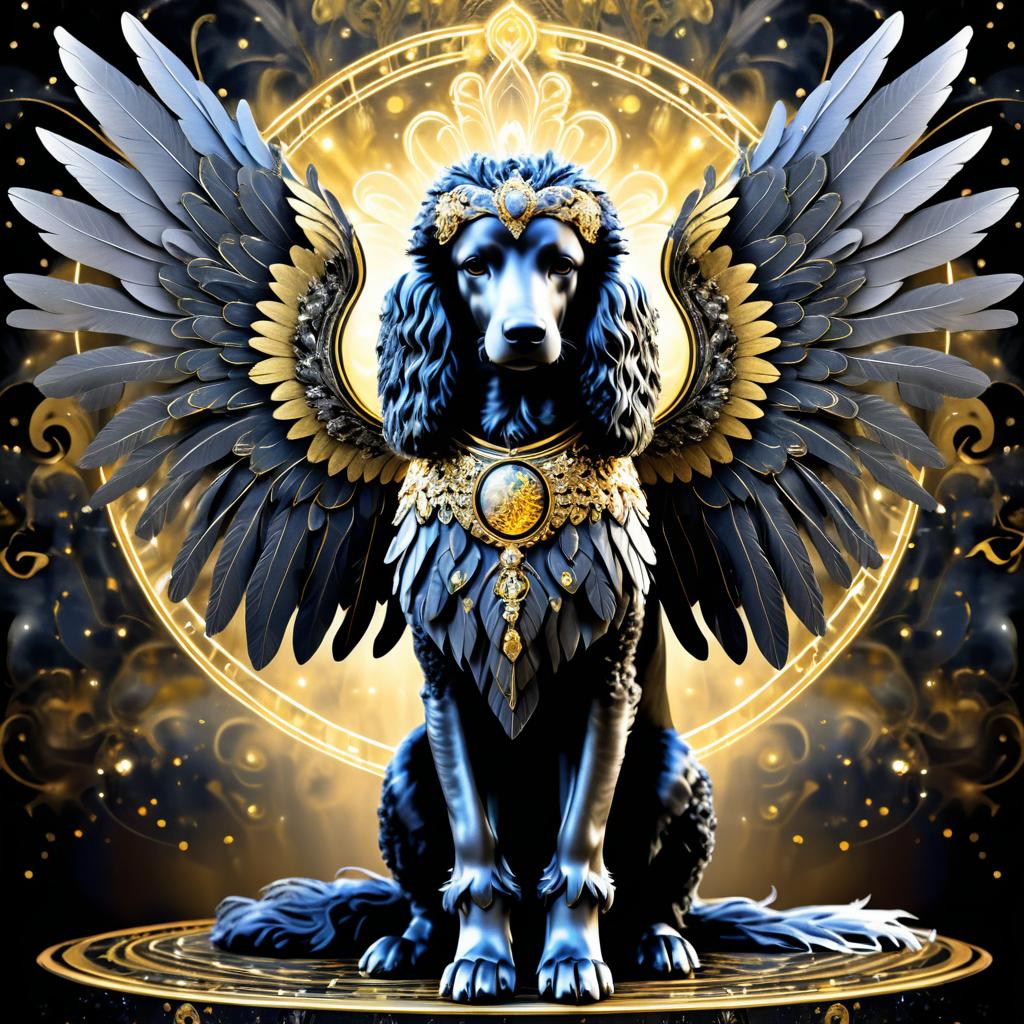 Regal Poodle with Ethereal Wings